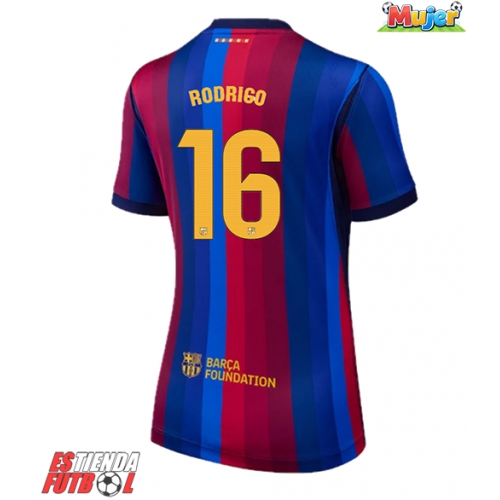 Barcelona Rodri Hernandez #16 Primera Equipación Mujer 2026-27 Manga Corta